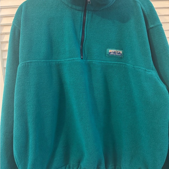 Vintage Green Half-Zip Men's fleece Sweater - Picture 2 of 13
